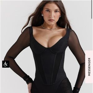 House of CB Araminta Corset Top in Black size medium